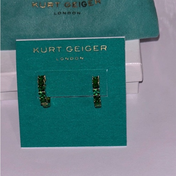 Kurt Geiger Huggie hoop earrings/Be kind in rainbow on back in dust bag NWT - Picture 2 of 14